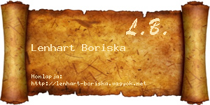 Lenhart Boriska névjegykártya
